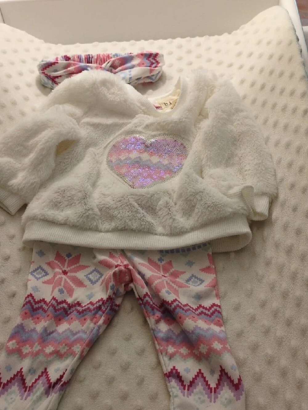btween Pastel Fair Isle Pink & Blue Leggings Set, 6m - Picture 3 of 9